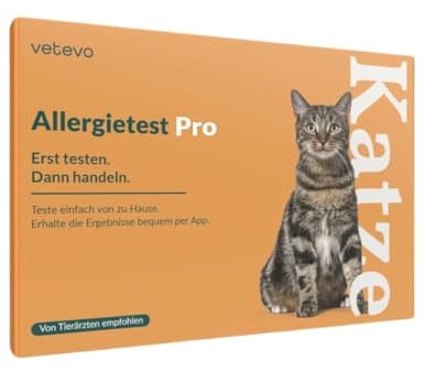 vetevo Allergietest Pro Katze - 300+ Unverträglichkeiten & 35+ Nährstoffe | Erkennt zusätzlich Mängel bei Vitaminen, Mineralstoffen & Spurenelementen, bei Juckreiz & Verdauungsproblemen