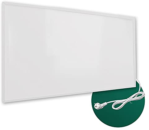 Ecowelle Infrarotheizung Classic Weiß 1400 Watt + 10 Jahre Garantie + Made in Germany + Doppelter Überhitzungsschutz