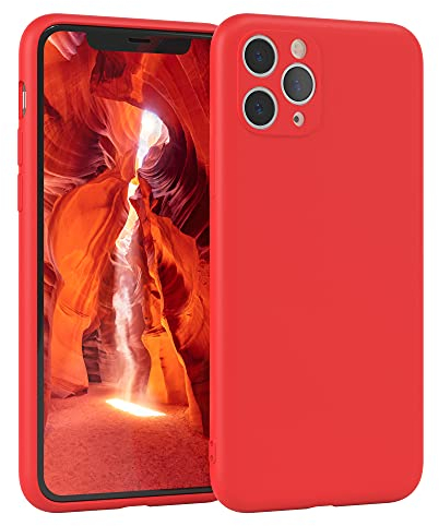 EAZY CASE - Silikonhülle für iPhone 11 Pro Hülle Silikon Case Rot weich stoßfeste Handyhülle iPhone 11 Pro Schutzhülle mit Kameraschutz Dünn Premium Schutz Cover TPU Phone Bumper in Rot