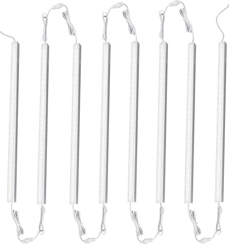 Cefrank Unterschrankbeleuchtung, 8 Stück 30cm V-förmige koppelbare LED-Lichtleisten für Küchenschrank, Vitrine, Regal - 16Watt 1600Lumen - weiß (6000K)