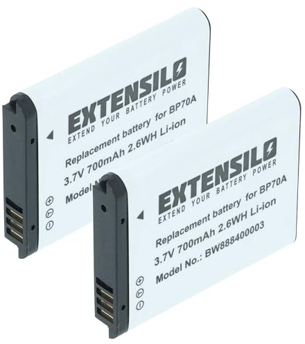 EXTENSILO 2X Akku kompatibel mit Samsung WB32F | WB32, WB31F, WB31, WB50F, WB50, WB35F, WB35, WP10 Kamera (700 mAh, 3,6 V, Li-Ion)