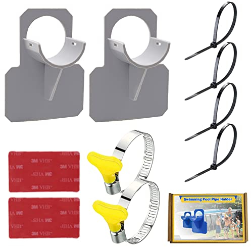 Pool Schlauchhalter Knickschutz,Schwimmbad Rohrhalterung,Rohrhalter für Schwimmbecken,Schlauchhalter Knickschutz Pool Rohrhalter Fitting,2 Stück (Grau)