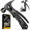 Zune Lotoo Herramienta Multiusos, 14 en 1 Martillo Multiherramienta Portátil de Acero Inoxidable, Compacta Multitool con Martillo Alicates Sierra, Regalos para Hombres Papá Navidad Cumpleaños(Negro)