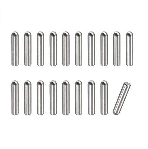 sourcing map 2x8mm Goujons Goupilles, 20pcs Acier Inox 304 Rond Tête Plat Chanfreiné Terminal Cheville Broche Bois Superposé Lit Étagère Chevilles Support Étagères Attacher Éléments