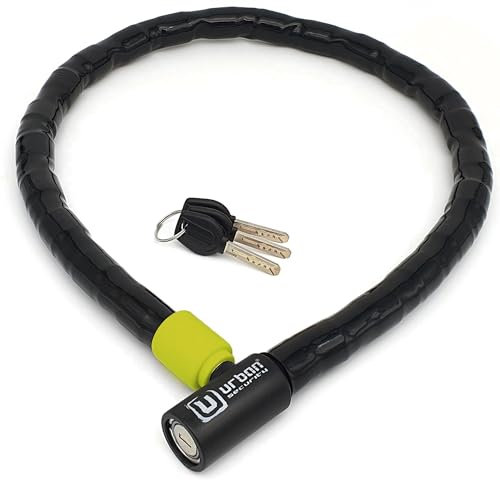 URBAN UR5200 Python Antivol pour Moto et Velo, Câble en Acier Renforcé avec Blindage Articulé Flexible et Facile à Transporter, Serrure Haute Sécurité, Chaine Anti vol pour Moto, Vélo, Scooter, 200 cm