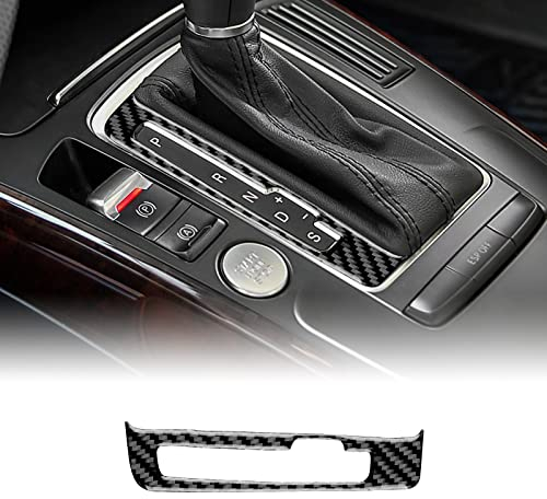 KUNGKIC Kohlefaser für Audi Schalttafel Abdeckung Getrieberahmen Aufkleber Gangschaltung Paneel Innenraum Dekorativ Compatible with Audi Q5 A4 A5 2009 2010 2011 2012 Zubehör Schwarz
