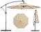 GYMAX Ombrellone da Balcone 3x3 M, con Luci Solari, Ombrellone Decentrato Laterale Roma (BEIGE)