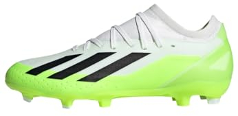 adidas Unisex X Crazyfast.3 Firm Ground Boots, Cloud White / Core Black / Lucid Lemon, 41 1/3 EU
