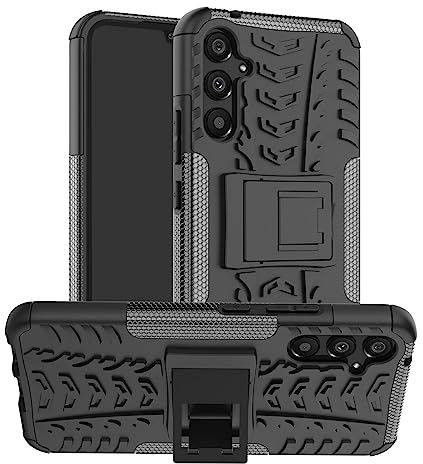 Gadget Giant For Samsung Galaxy A34 5G Shockproof Case Cover Armour Heavy Duty Rugged Protective Cover with Built In Kickstand Function For Samsung Galaxy A34 5G - Black