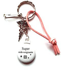 Porte-clés Aide-soignant ou Porte-clés Aide-soignante, Caducée Idée Cadeau Aide-soignante Aide-soignant personnel médical personnel de santé soignant