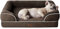 EHEYCIGA Orthopädisches Hundebett Kleine Hunde, 76x51x15cm, Memory Foam Hundekorb Mittelgroße Hunde, Waschbar Hundesofa Wasserdicht rutschfest, Hundecouch mit Hohem Rand, Braun
