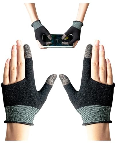 Ryaupy Gants de Jeu Mobile PUBG - Gants en Fibres Supraconductrices - Gants Universels pour Écran Tactile - Adaptés aux Jeux Mobiles Android iOS
