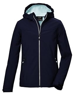 killtec Mädchen Softshelljacke/Outdoorjacke mit Kapuze KOW 349 GRLS SFTSHLL JCKT, dunkelnavy, 140, 42142-000