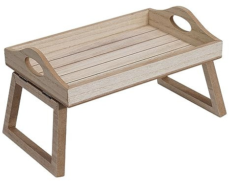 SCUHCVHH Frühstückstablett aus massivem Holz mit klappbaren Beinen, Griffen, ideal für Paare, Sofa, Essen, Arbeiten, verwendet als Laptop-Schreibtisch, Snack-Tisch, Zeichentisch, für Schlafzimmer