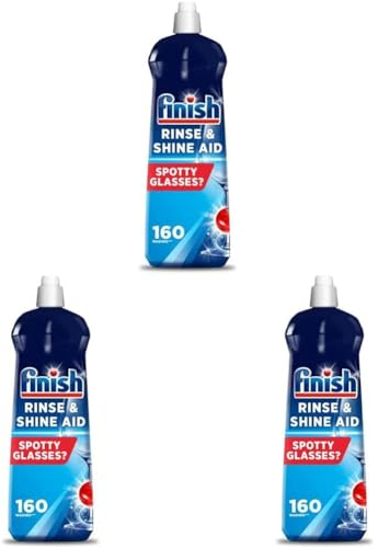 Finish | Finish Dishwasher Rinse & Shine Aid | Original| 800ml | For Drier Glasses and Spot Prevention (Pack of 3)