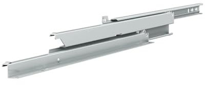 Gedotec Schubladen Auszugsschienen mit Arretierung - VOLLAUSZUG | 6041 | 1 Paar - Schubladenschienen Metall Rollenauszug - Teleskopschienen 450 mm | Schienensystem in Stahl weiß | Führungsschienen
