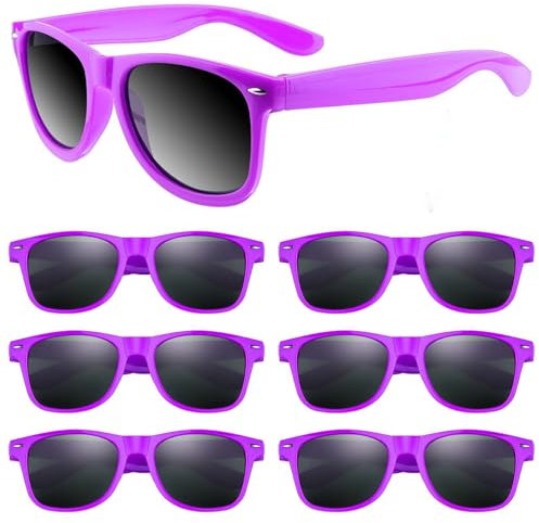 ASTARON Occhiali da sole sfusi, confezione da 6 occhiali da sole Bomboniere per feste estive in piscina, spiaggia, matrimoni, forniture per feste di compleanno Bomboniere (viola)