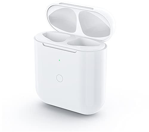 Wireless Charging Case Replacement Compatible with Air Pods 1 and 2, 450 mAh Charging Case with Bluetooth Button for Pairing