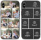 Yoedge Personalised Phone Case for iPhone X/XS 5.8 inch, Custom Photo Design Flexible Soft Silicone Customized Rubber Shockproof Cover, Personalize with 7 Image Collage for Girls Women, Black