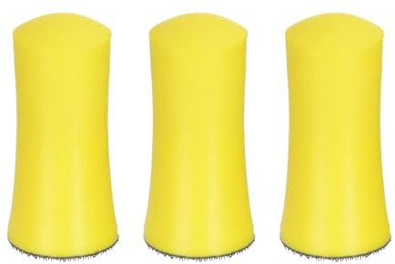 sourcing map 3pcs 1-Inch Hand Sanding Blocks Round for 1 Hook and Loop Discs Sandpapers for Wood Metal Mirror Car Polishing