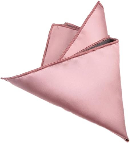 SYSUII Fazzoletti da uomo, 1 pezzo, 23 x 23 cm, in tessuto, da uomo, riutilizzabili, colore: rosa