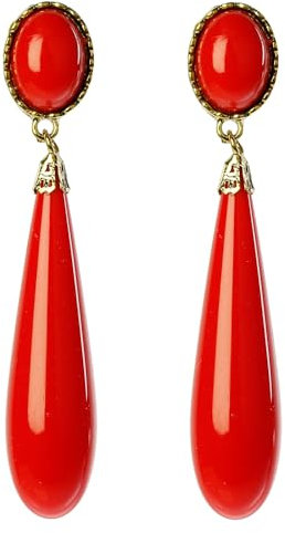 Pendiente con forma de lágrima (ROJO)