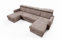 LIKMA Braun Ecksofa Mako U-Form 274x165 cm mit Schlaffunktion (254x125 cm) Eckcouch mit Bettkasten und Verstellbare Kopfstützen Wohnlandschaft Bettsofa mit Stauraum Polstermöbel Sofa 4 Sitzer