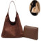 Modavo Wildleder-Einkaufstasche, modische Vintage-Handtaschen für Damen, Wildleder-Einkaufstasche für Damen, Hobo-Umhängetasche aus Wildleder (Coffee)
