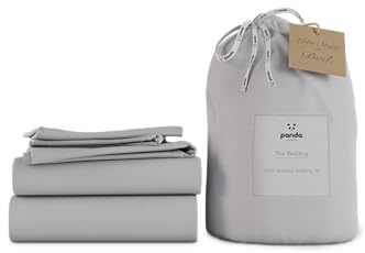 Panda London Bamboo Complete Bedding Set - Eco-Friendly, Hypoallergenic, Full Set for Comfort, UK Super King, Quiet Grey