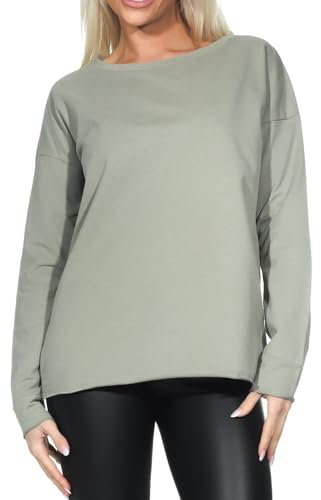 Elbsand Riane Damen Sweatshirt, Rundhalsausschnitt, leicht kastige Schnittform