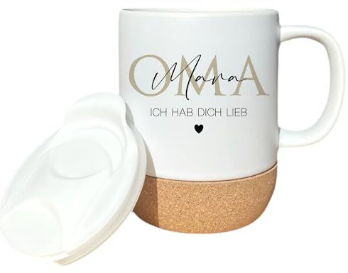 Manufaktur Liebevoll I Oma Geschenk Tasse personalisiert Namen I Oma Kaffeetasse Geschenk mit Spruch I Dankeschön Geschenk Oma Enkelkind (Oma)