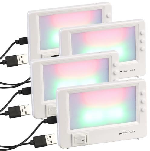 VisorTech LED-TV-Simulatoren: 4er-Set TV-Simulatoren zur Einbrecher-Abschreckung, USB-Betrieb (mit Zeitschaltuhr, Simulation, 12 v Steckdosen)