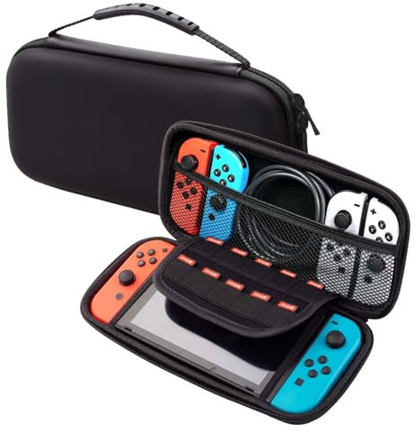banjiabb Portable Protective Hard Shell Tragetasche Hülle,Schwarze Hartschalen-Transporttasche,Tasche für Nintendo Switch/Nintendo Switch OLED