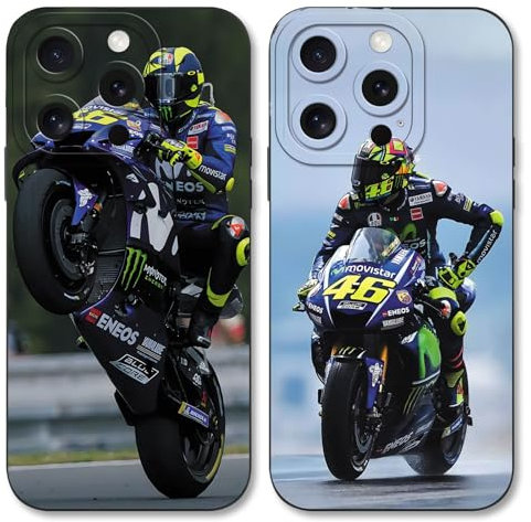 TBNMBGY 2 Stück Handyhülle für iPhone 16 Pro Max Hülle 6,9,Cool Racing Motorrad Rennen Muster Case,Cartoon Design Silikon TPU Schutzhülle Stoßfest Anti-Kratz,Black