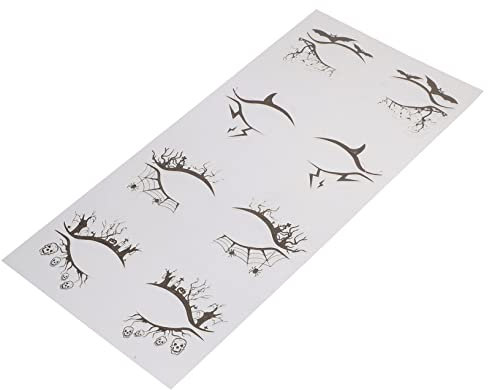 Veemoon 4 Autocollants de Maquillage Temporaire pour Yeux Halloween de Décorations avec Motifs de Chauves Souris et Araignées Outils de Maquillage