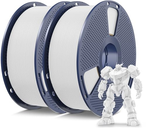 SUNLU PETG Weiß Filament 1.75mm, 3D Drucker Filament Weiß PETG 2KG | Hohe Festigkeit & Zähigkeit PETG 1KG Spule (2,2 lbs) für Meisten 3D Drucker, Maßgenauigkeit +/- 0,02mm, Weiß 2000g