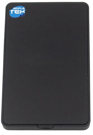 SIMPLETEK - External Hard Drive Enclosure for 2.5 SATA HDD/SSD with 2TB HDD Pre-installed, USB 3.0 Plug & Play - Black (Refurbished)