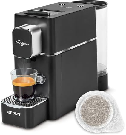 Polti Coffea S15B, Espresso Machine for 44mm E.S.E. Pods | 19 Bar Pump Pressure, 0.85L Removable Tank, Length and Temperature Adjustment, Auto Shut-Off, Black