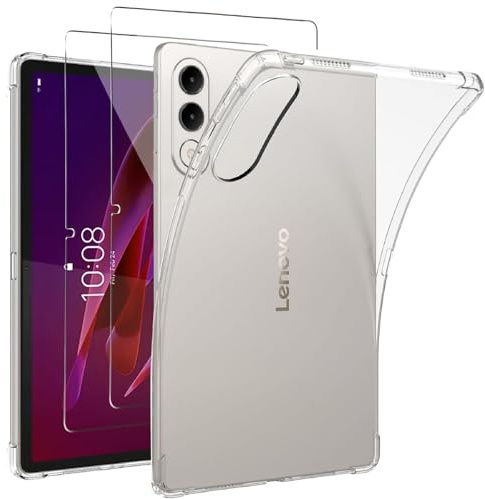 KUSINHOKA Funda para Lenovo Yoga Tab 11.1 Pulgadas + [2 Pack] Protector de Pantalla, [Anti-Choque] Suave Silicona Transparente Carcasa, Ultra Fina [Anti-arañazos] Carcasa Protectora