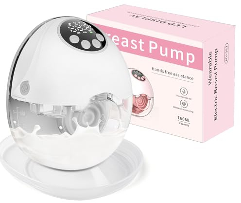 Milchpumpe Elektrisch Tragbare,Elektrische Milchpumpe Handsfree 4 Modi 12 Stufen mit 17/19/21 mm komfortabler Flansch, Privat, mit Ersatzzubehör im Lieferumfang Weiß