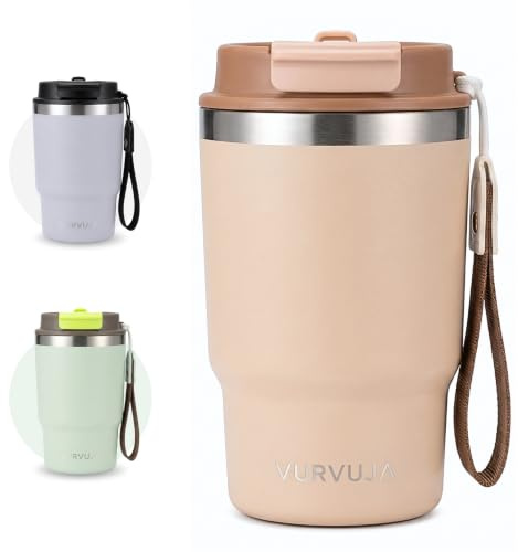 Vaso Termico 470ml de Acero Inoxidable 3en1 con Pajita y Tapa Antifugas