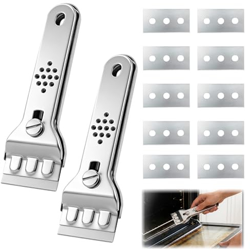 12Pcs Oven Cleaning Set for Cleaning Ceramic Hobs and Windows; Designed to Remove Burnt-on Food, Grease and Grime, Paint Stains, Stickers and Dirt from Glass Surfaces