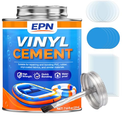 EPN Vinyl Cement, Waterproof Pool Liner Repair Kit, 7.6 oz Clear Adhesive