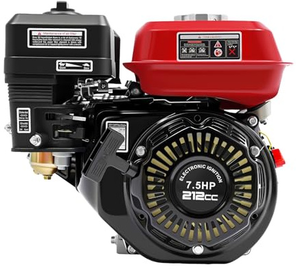 HUOMMGS 7,5 HP 3600Rpm Motor Gasolina 4 Tiempos Motor Motoazada OHV | Refrigerado por Aire, Protección por Falta de Aceite, Silenciador, Arranque Manual, Motor de 4 Tiempos para Motobomba