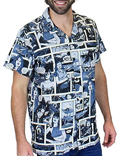 King Kameha Funky Hawaiihemd, Comic, monoschwarz, L