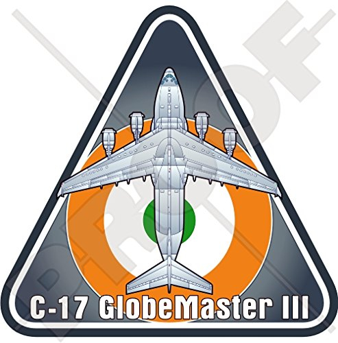 Boeing C-17 GLOBEMASTER III (McDonnell Douglas) INDIA Luftwaffe IAF Flugzeug 95mm Auto & Motorrad Aufkleber, Vinyl Sticker