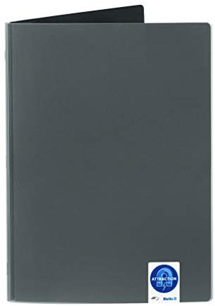 Biella Magnet-Klemm-Mappe Attraction dunkelgrau, DIN A4, ohne Beschriftungslinien und Sichtfenster, SWISS MADE