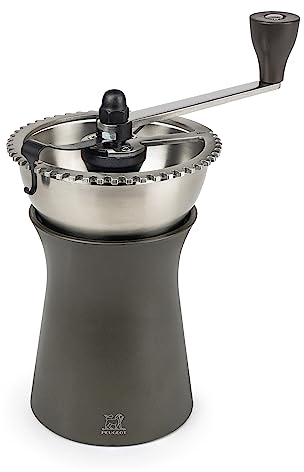 Peugeot Kronos Moulin à café manuel, Mouture réglable, Taille 19 cm, Matière : Inox/PBT, 35853, Noir
