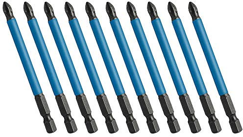 Juego de 10 puntas de destornillador de impacto PH2 de 90 mm, mango hexagonal, mango hexagonal, antideslizante, para destornilladores eléctricos y taladros