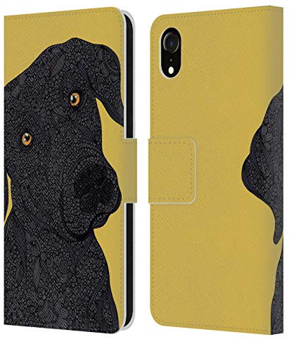 Head Case Designs Officially Licensed Valentina Black Labrador Dogs Leather Wallet Case Compatible With Apple iPhone XR